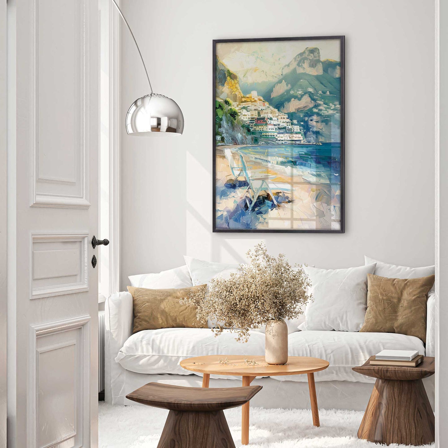 Quiet Beach in Positano Art Print