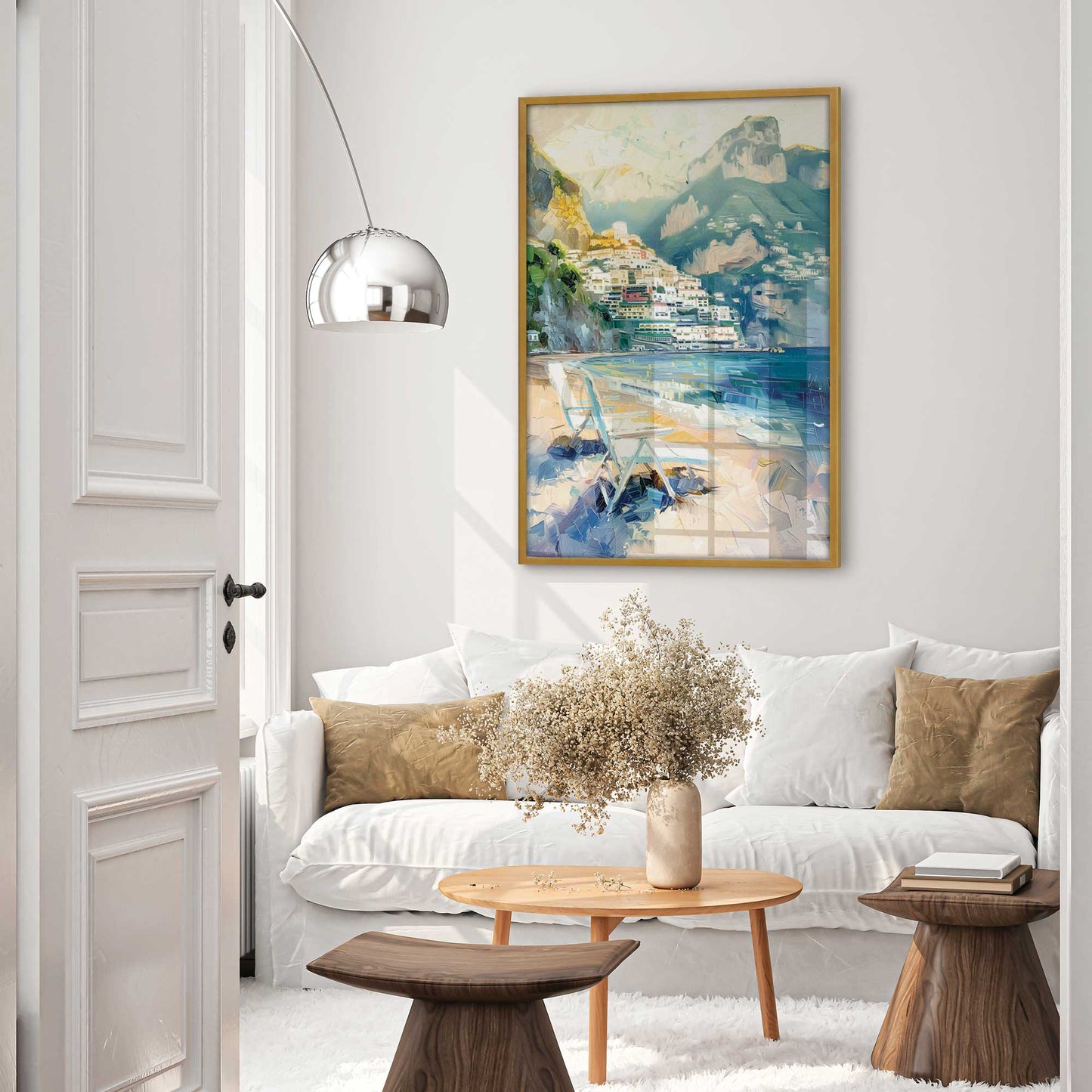 Quiet Beach in Positano Art Print