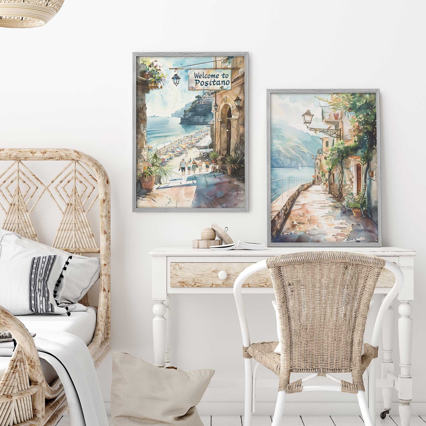 Coastal Walkways of Italy Art Print, Set of 2