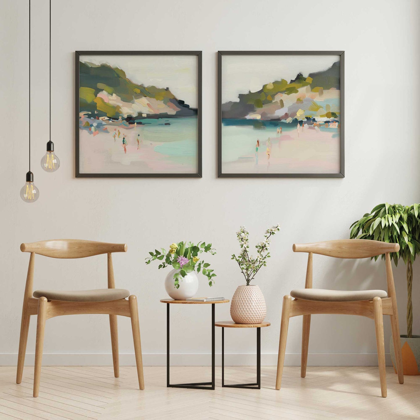 Pastel Beach Days Art Print, Set of 2