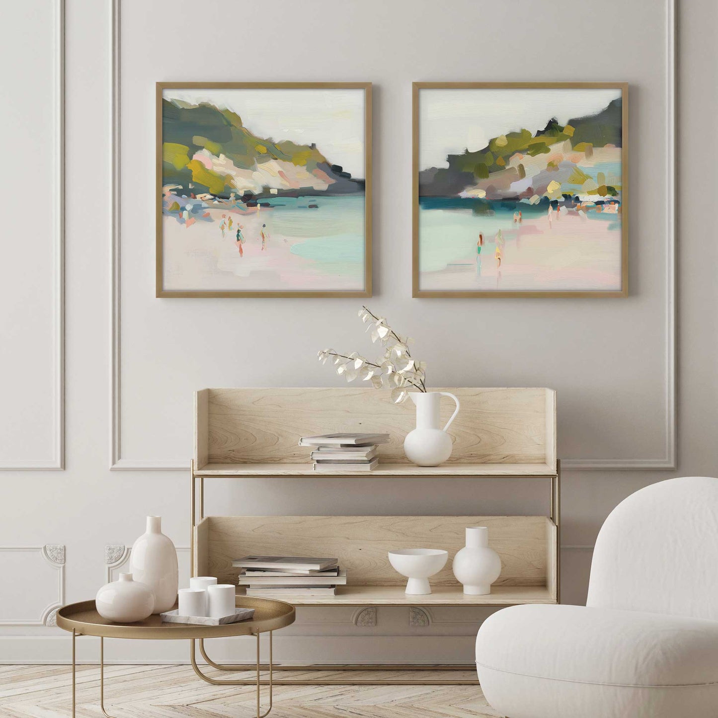 Pastel Beach Days Art Print, Set of 2