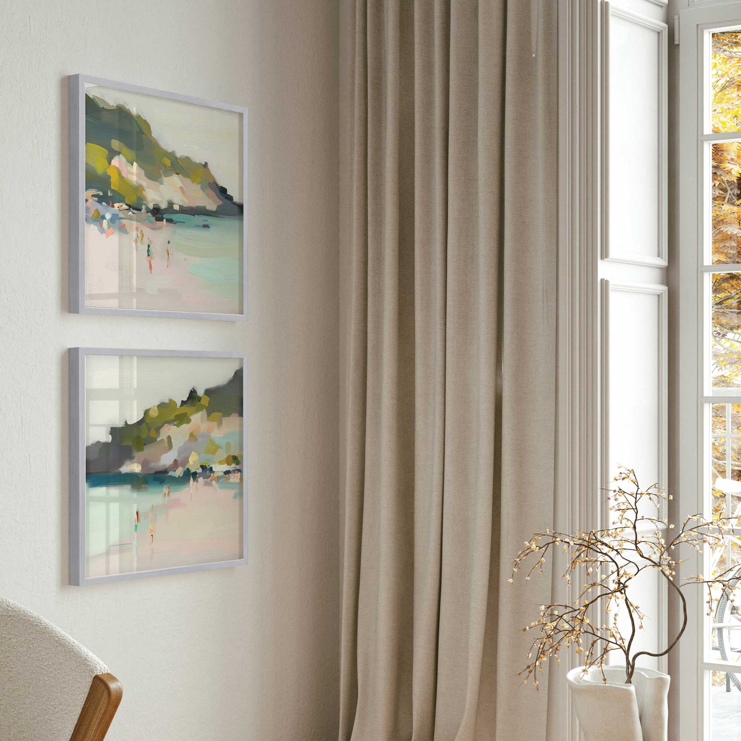 Pastel Beach Days Art Print, Set of 2