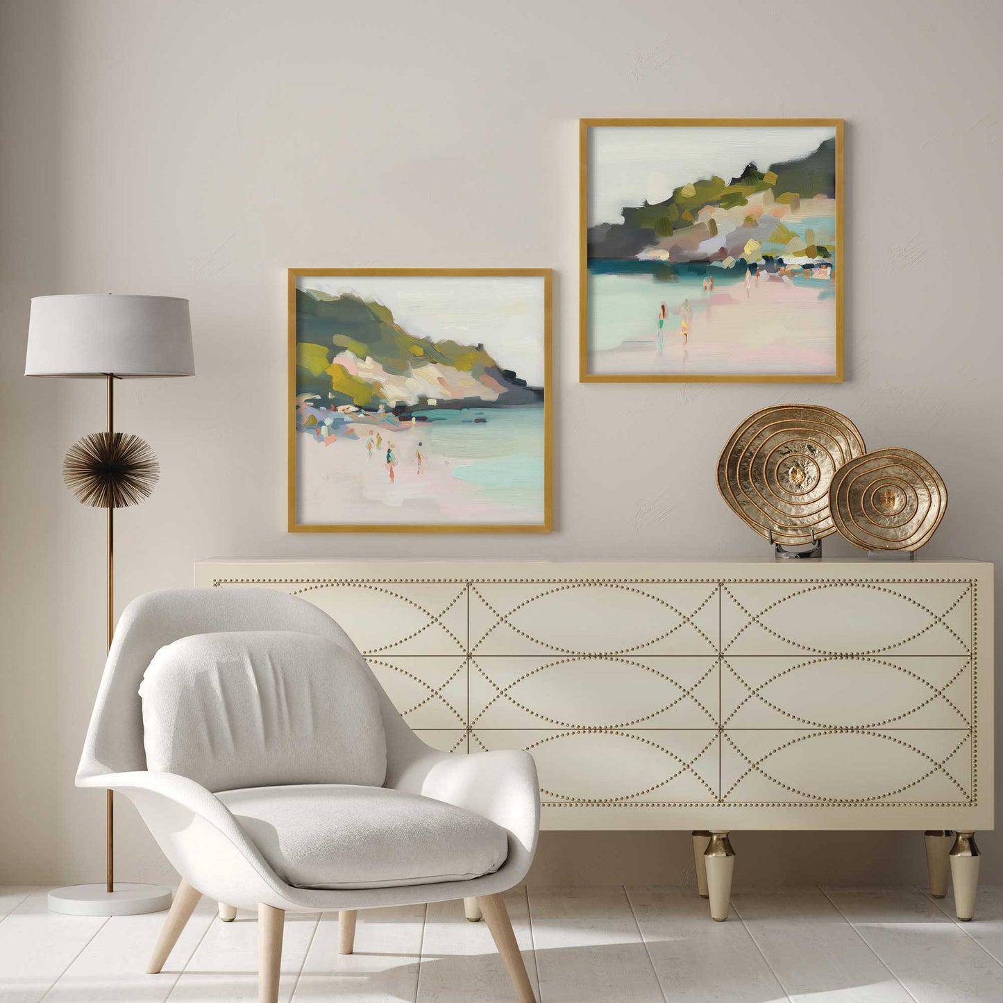 Pastel Beach Days Art Print, Set of 2