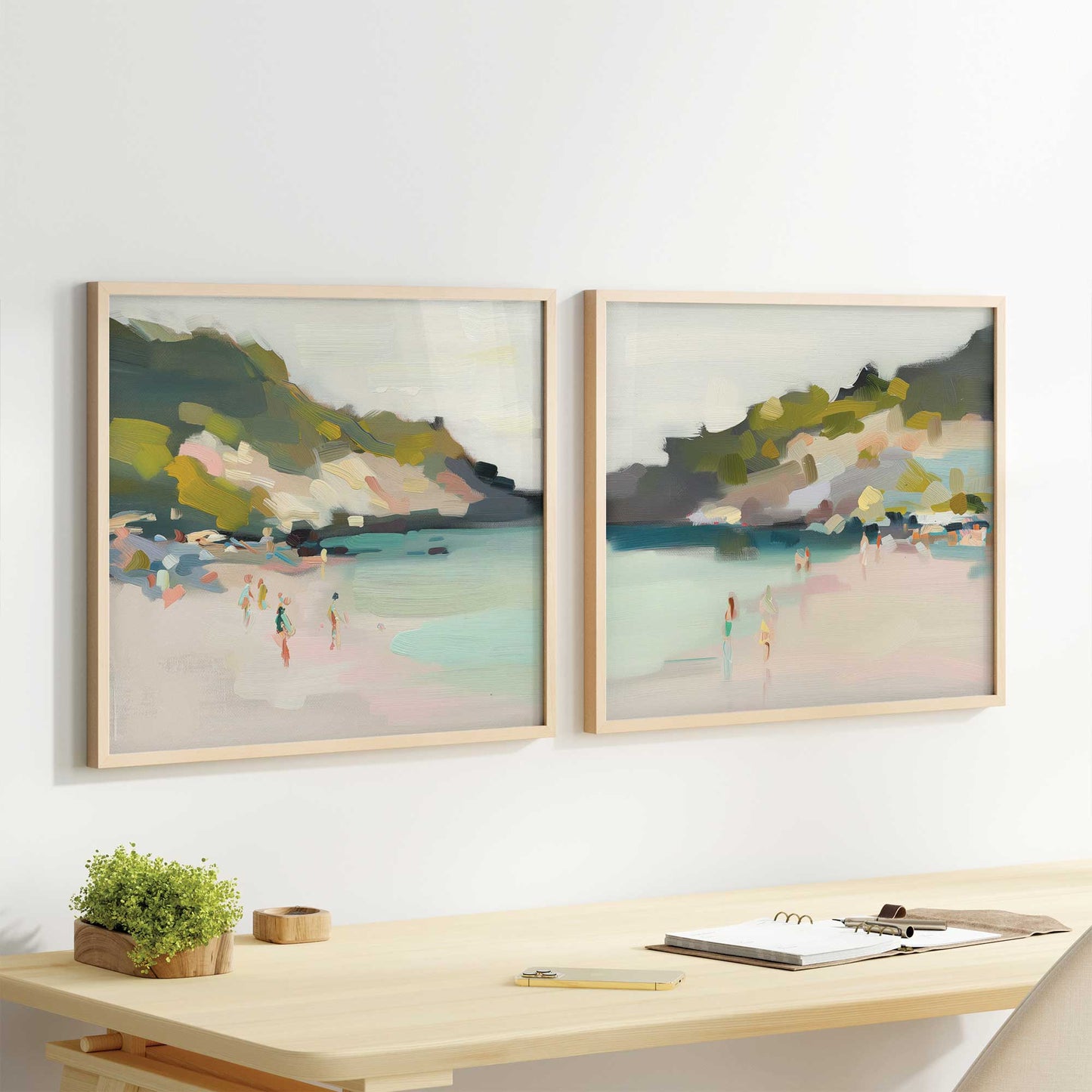 Pastel Beach Days Art Print, Set of 2