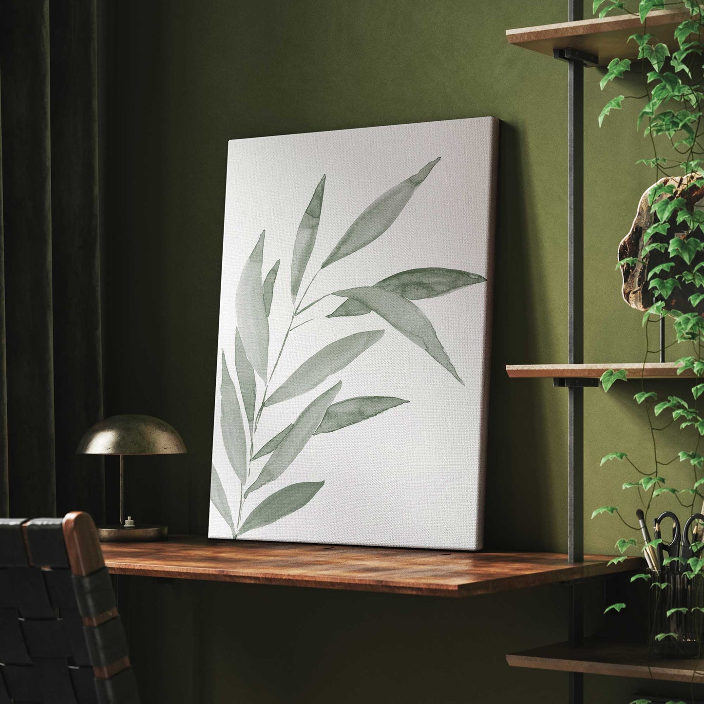 Soft Green Leaves I Canvas Print