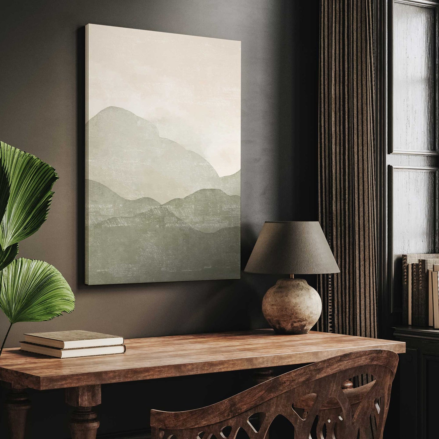 Muted Mountain Skyline I Canvas Print