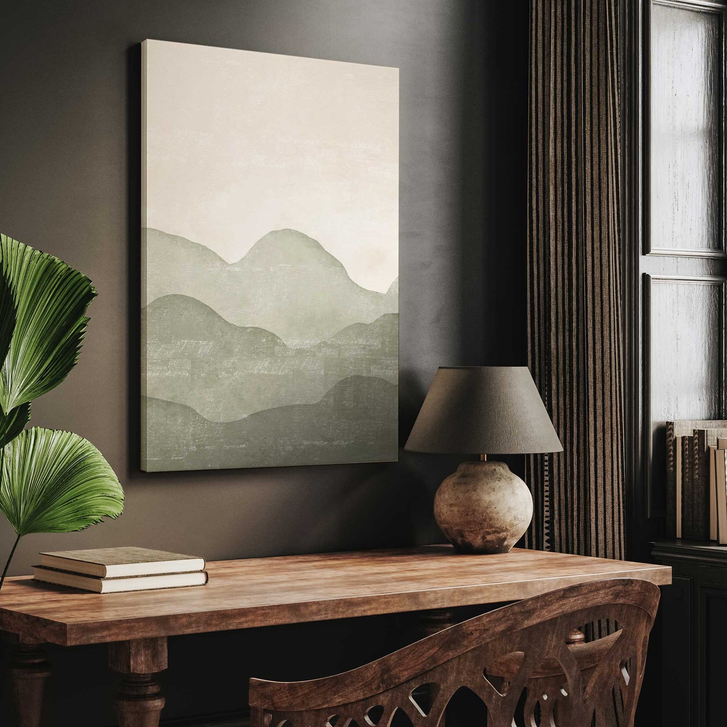 Muted Mountain Skyline II Canvas Print