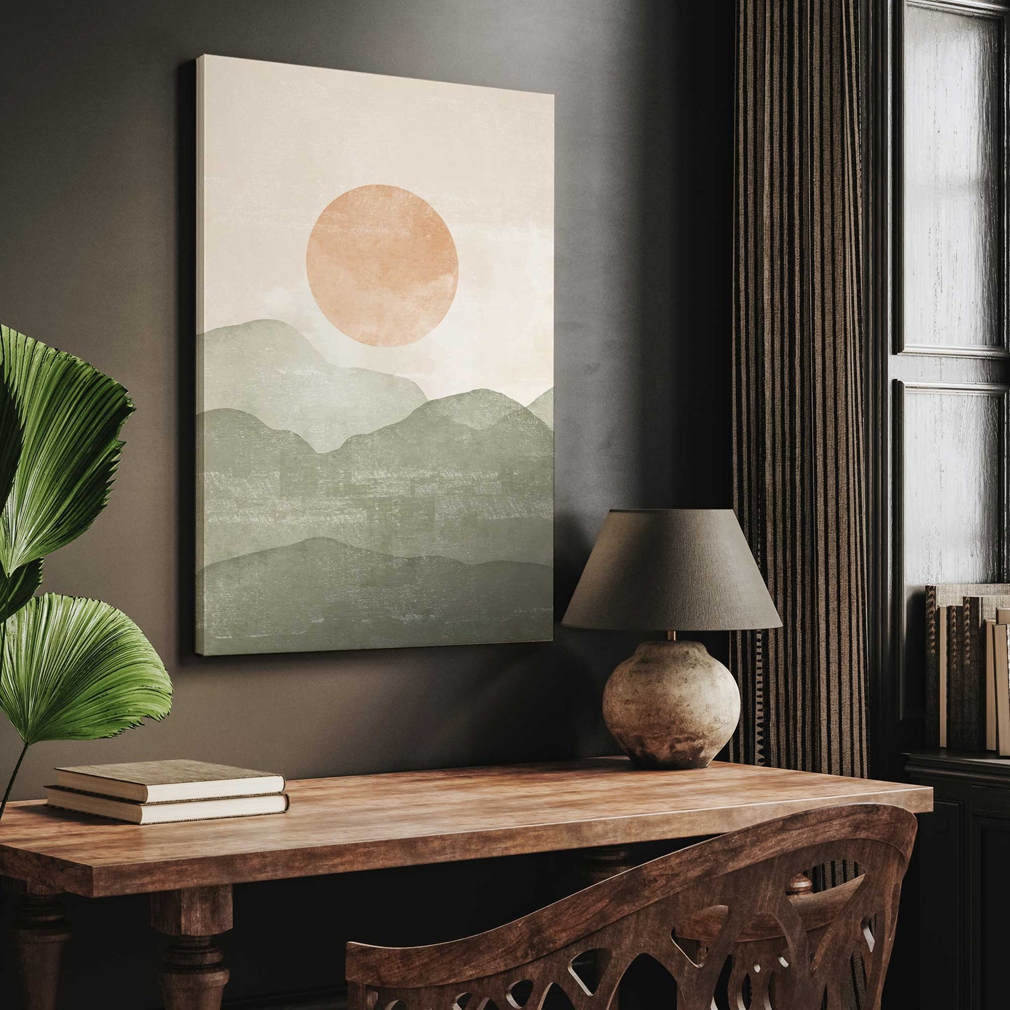 Muted Mountain Skyline III Canvas Print