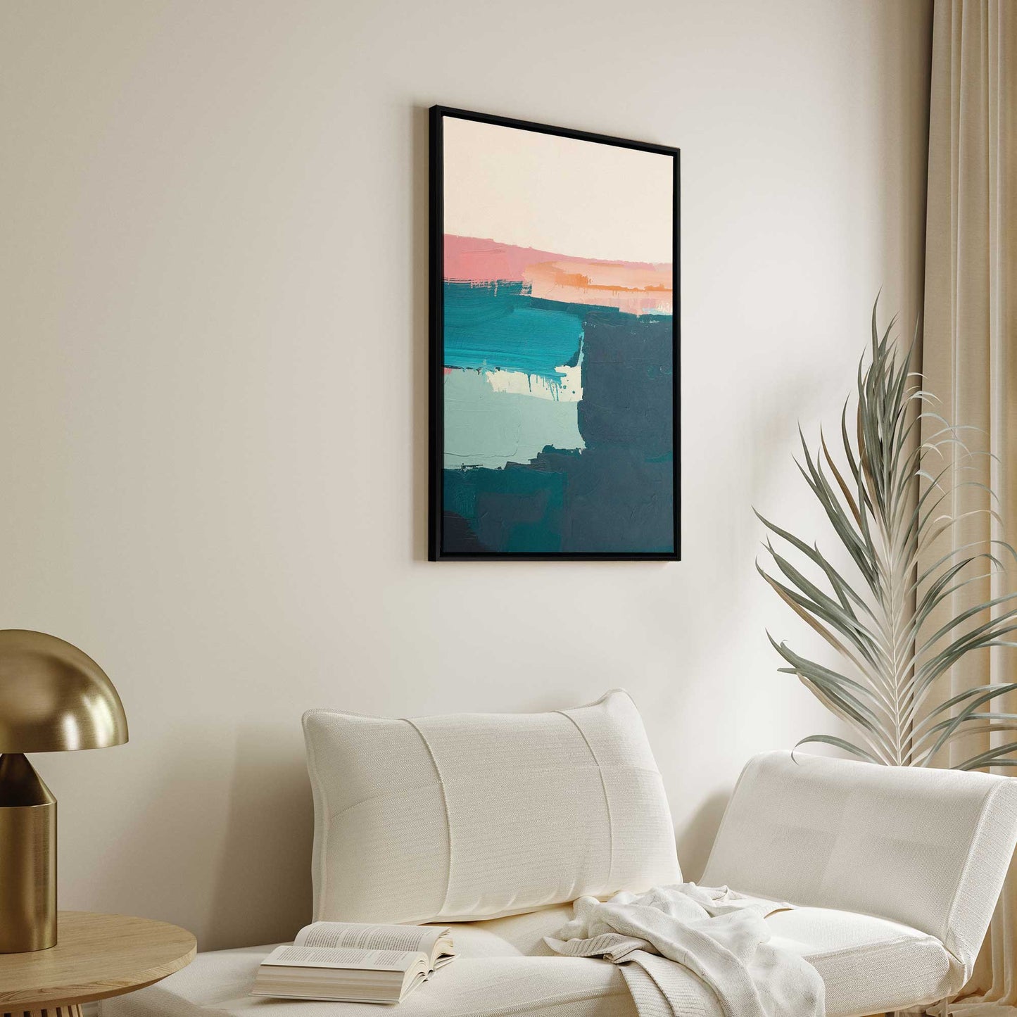 Pink and Blue Color Block I Canvas Print