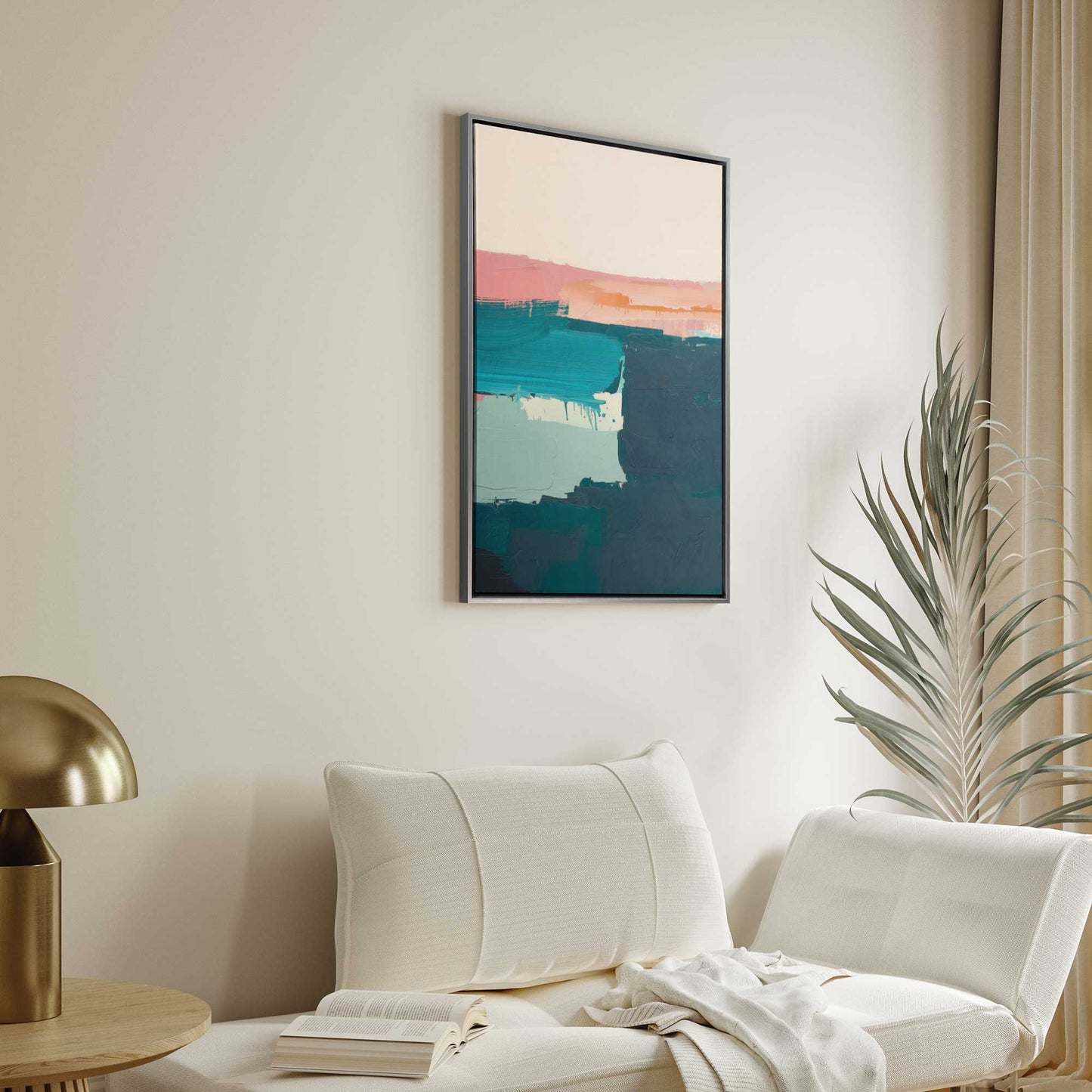 Pink and Blue Color Block I Canvas Print