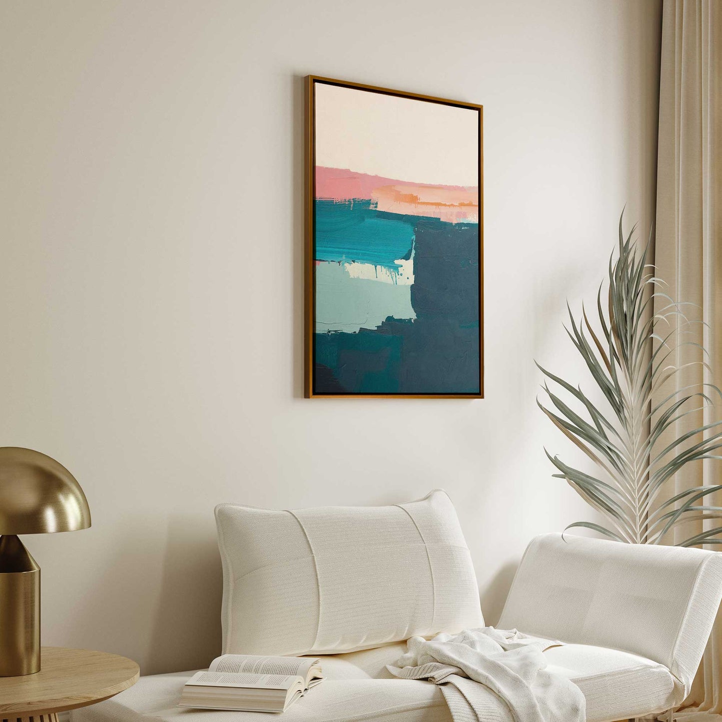 Pink and Blue Color Block I Canvas Print
