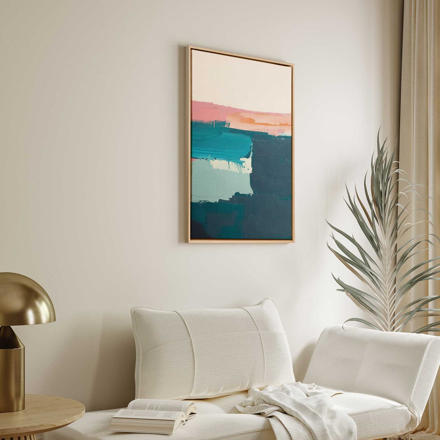 Pink and Blue Color Block I Canvas Print