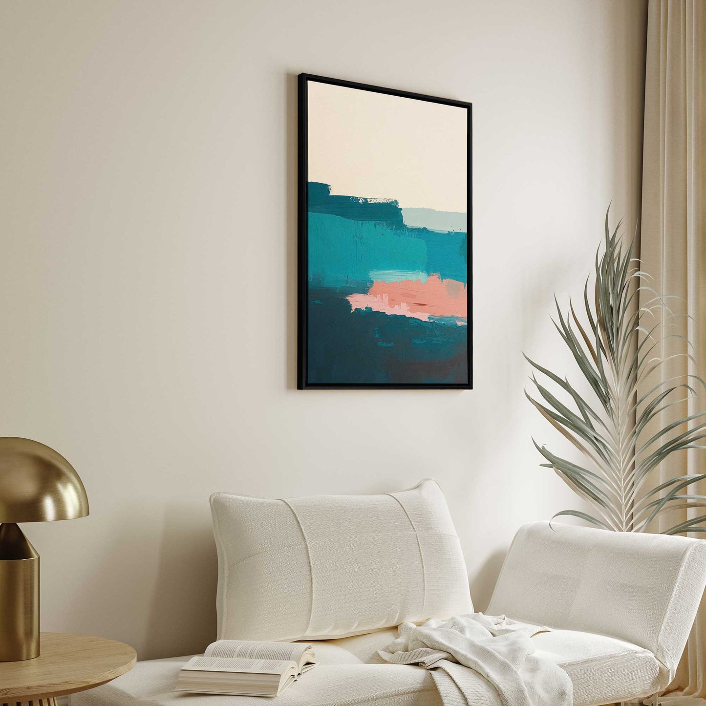 Pink and Blue Color Block II Canvas Print