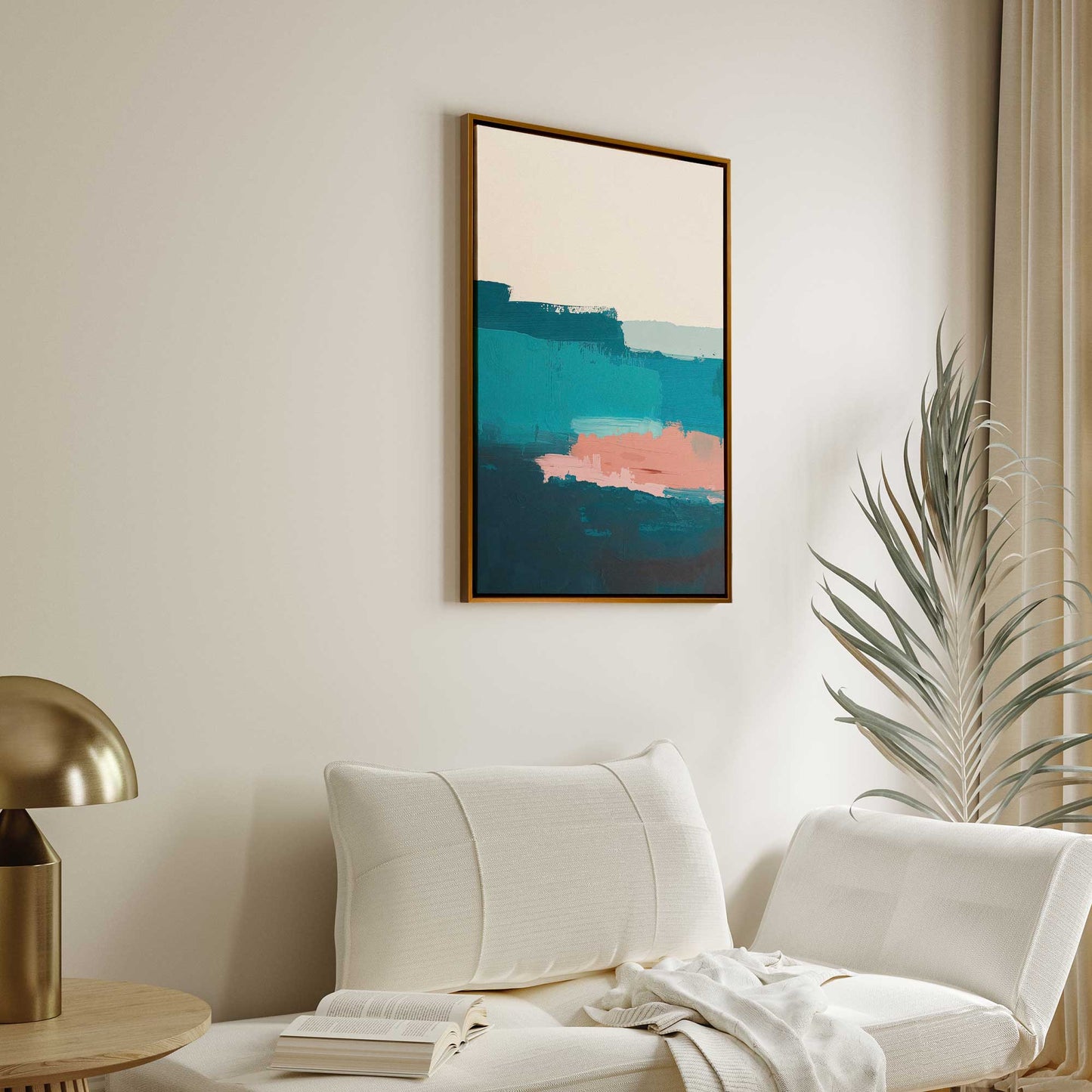Pink and Blue Color Block II Canvas Print