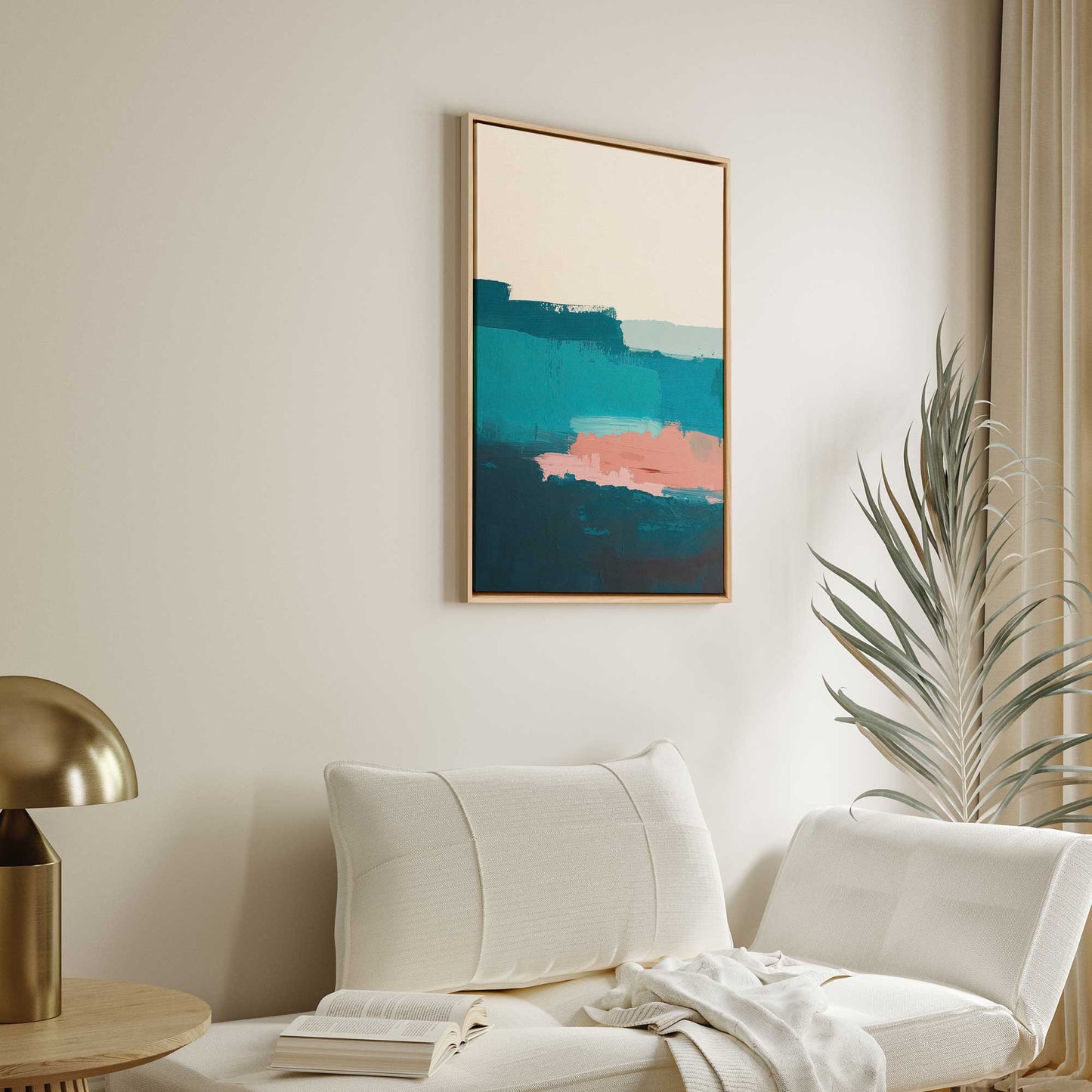 Pink and Blue Color Block II Canvas Print
