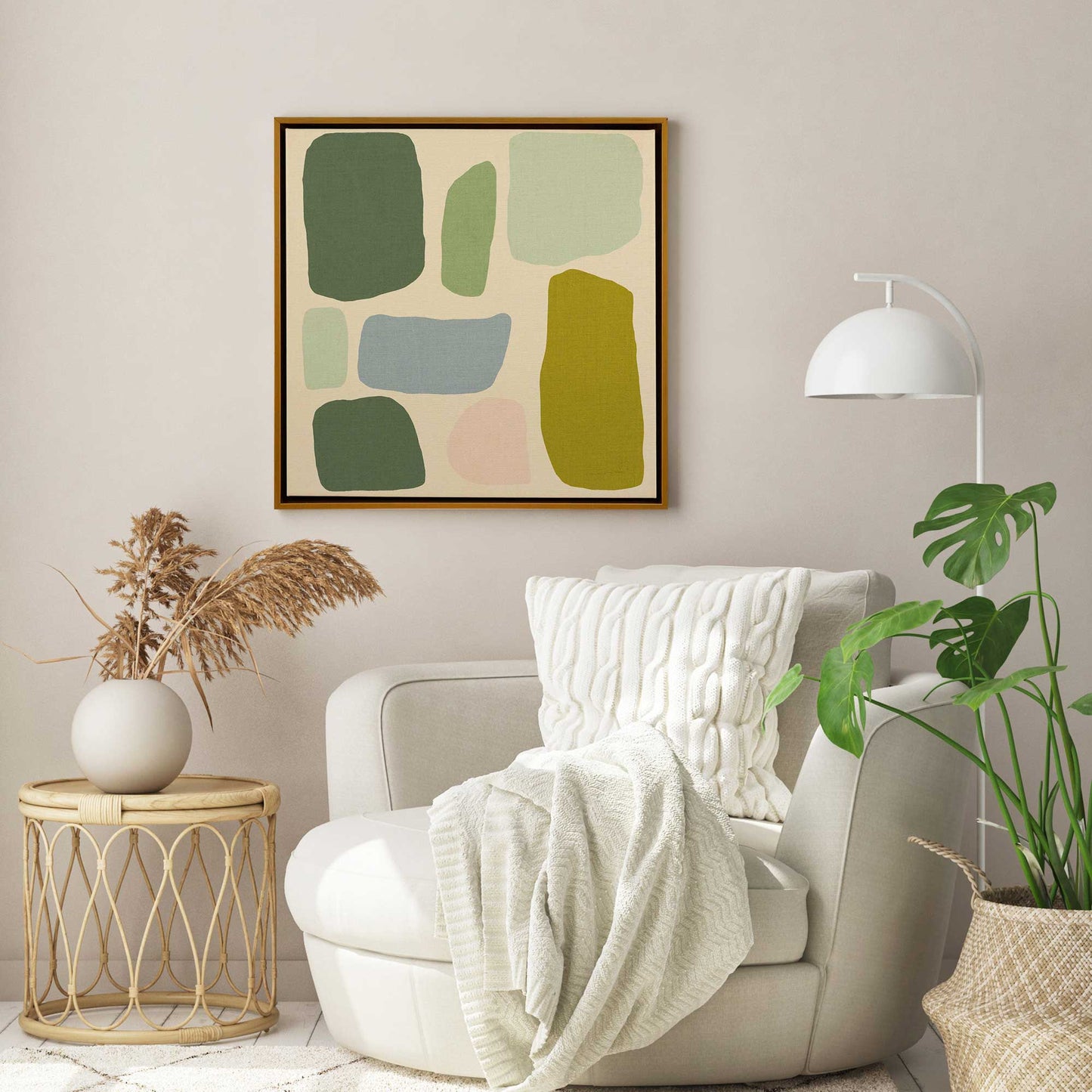 Green Pop Blocks Canvas Print