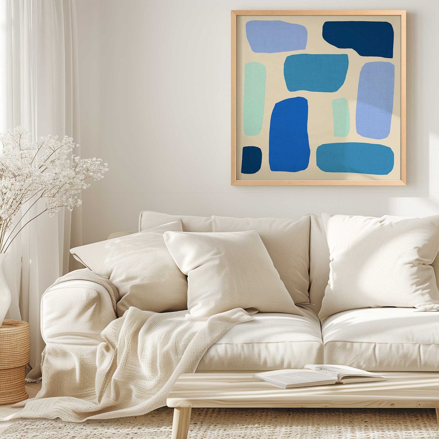 Blue Pop Blocks Art Print