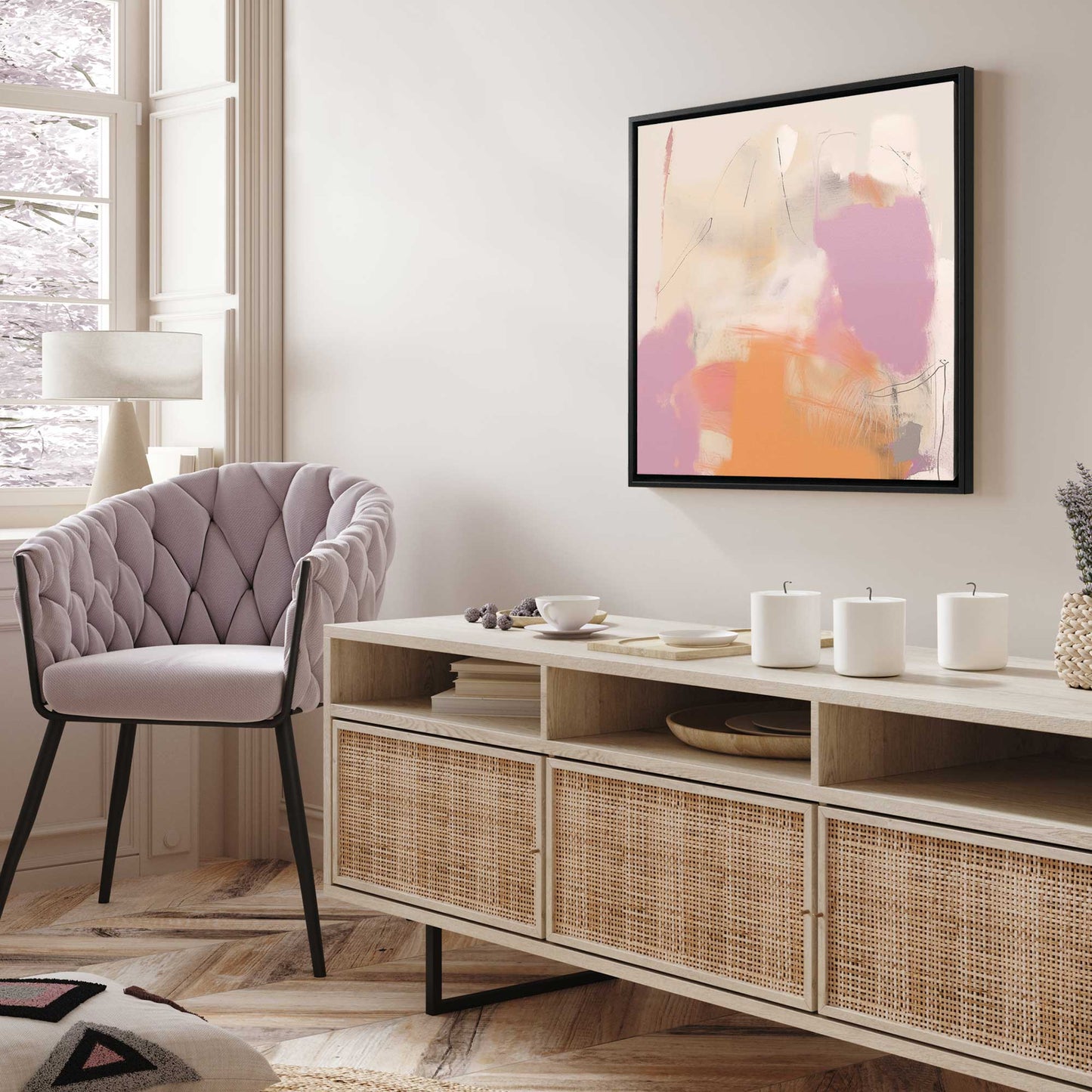 Pink and Orange Pulse II Canvas Print