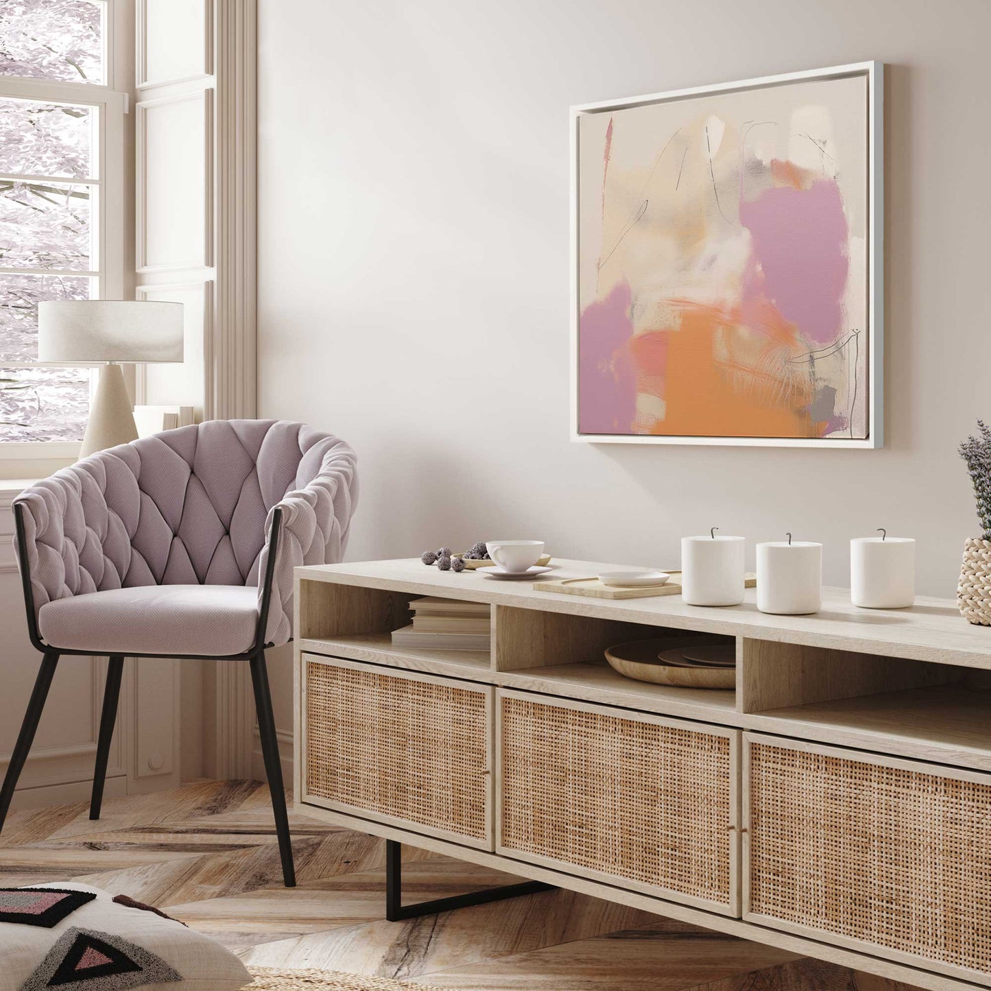 Pink and Orange Pulse II Canvas Print