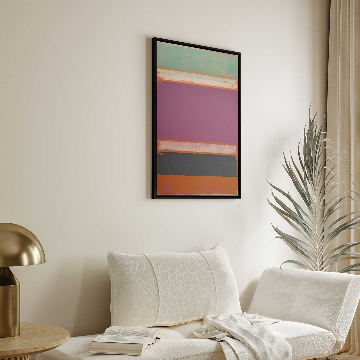 Rust and Plum Abstract Blocks Canvas Print