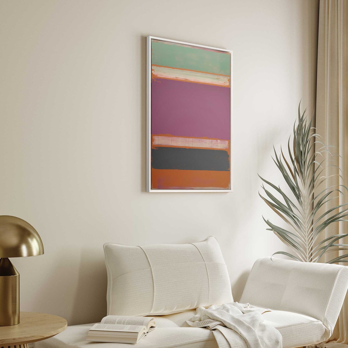 Rust and Plum Abstract Blocks Canvas Print