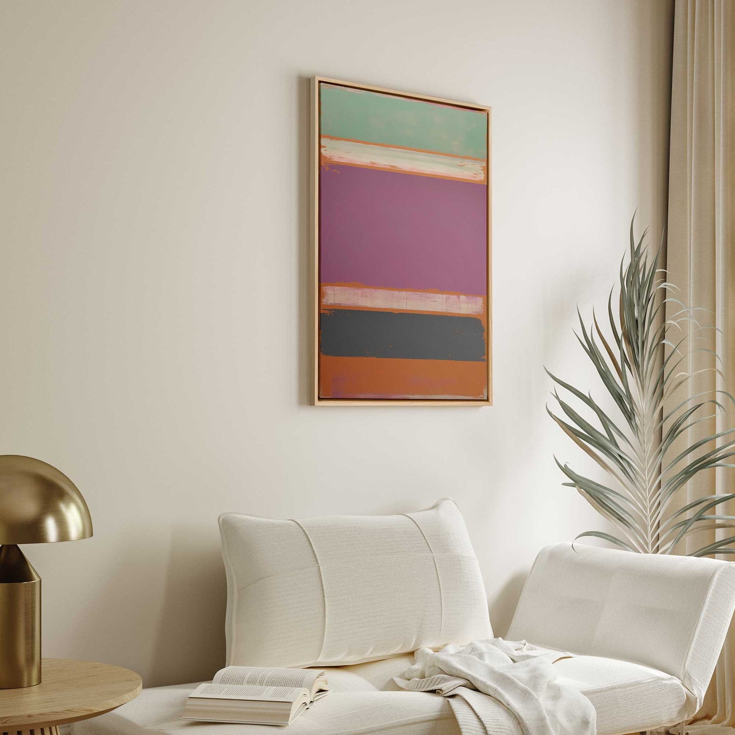 Rust and Plum Abstract Blocks Canvas Print