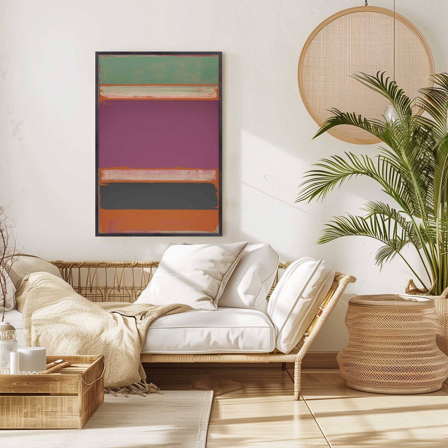 Rust and Plum Abstract Blocks Art Print
