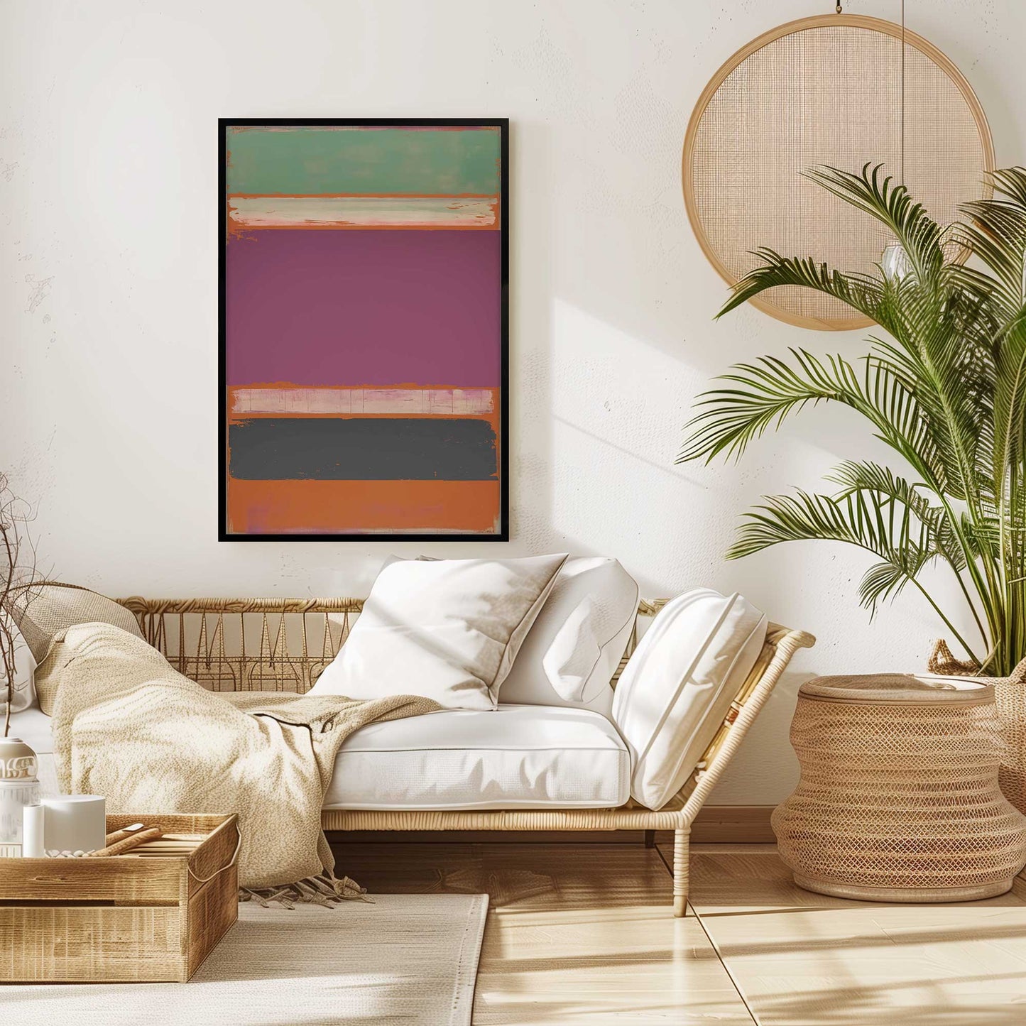 Rust and Plum Abstract Blocks Art Print