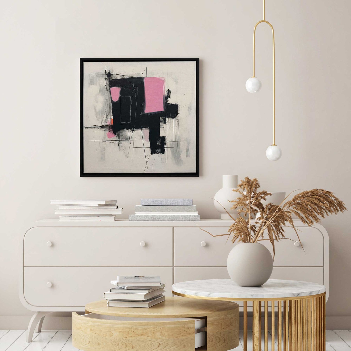 Pink and Black Energy I Canvas Print