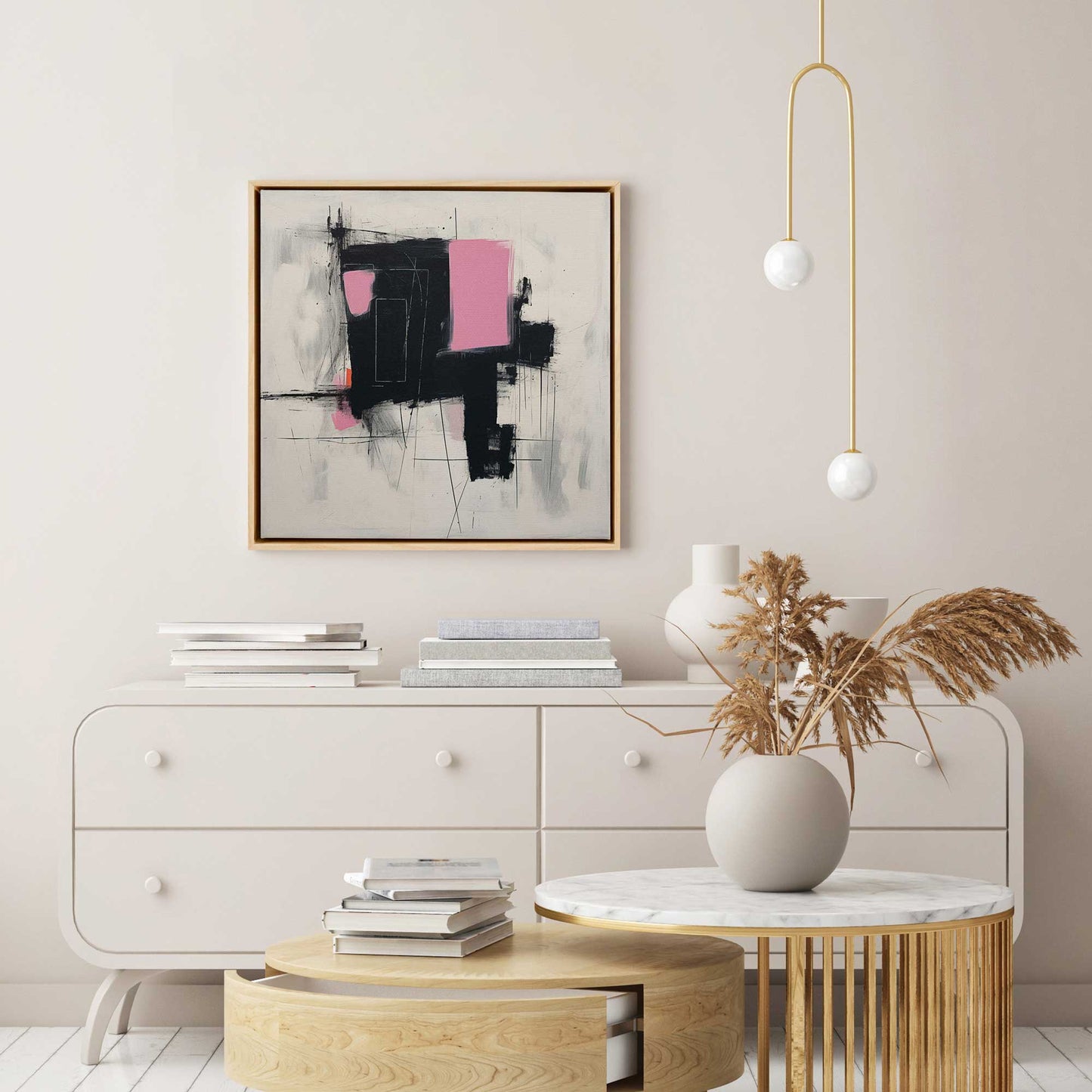 Pink and Black Energy I Canvas Print