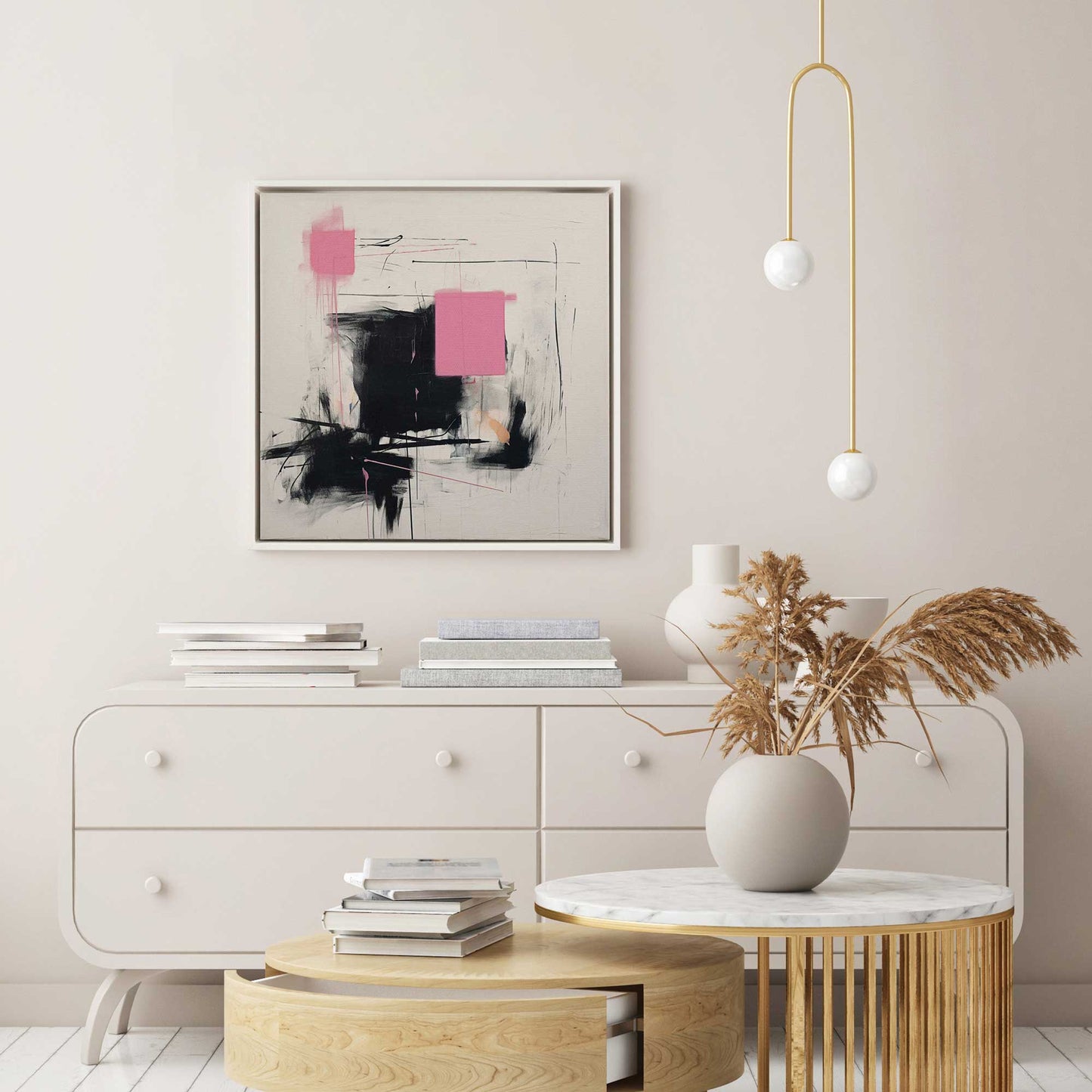 Pink and Black Energy II Canvas Print