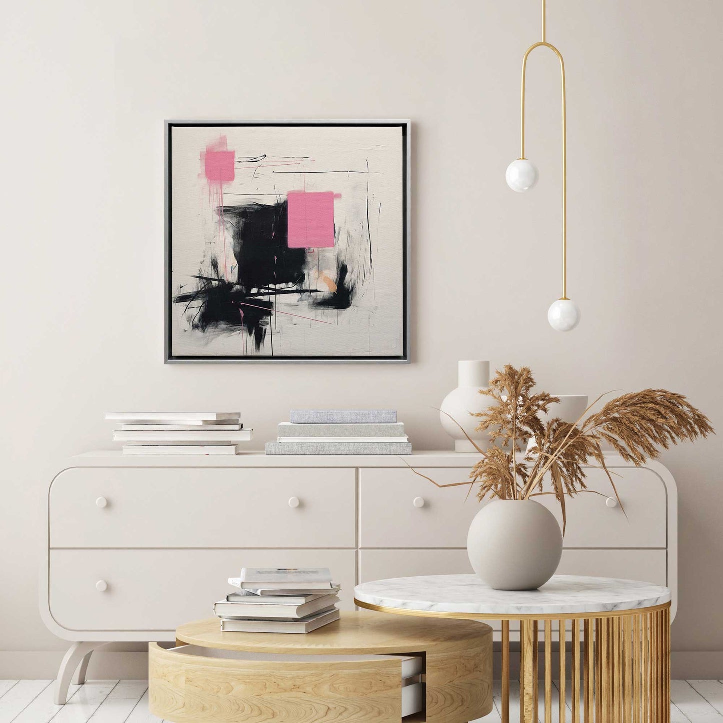 Pink and Black Energy II Canvas Print