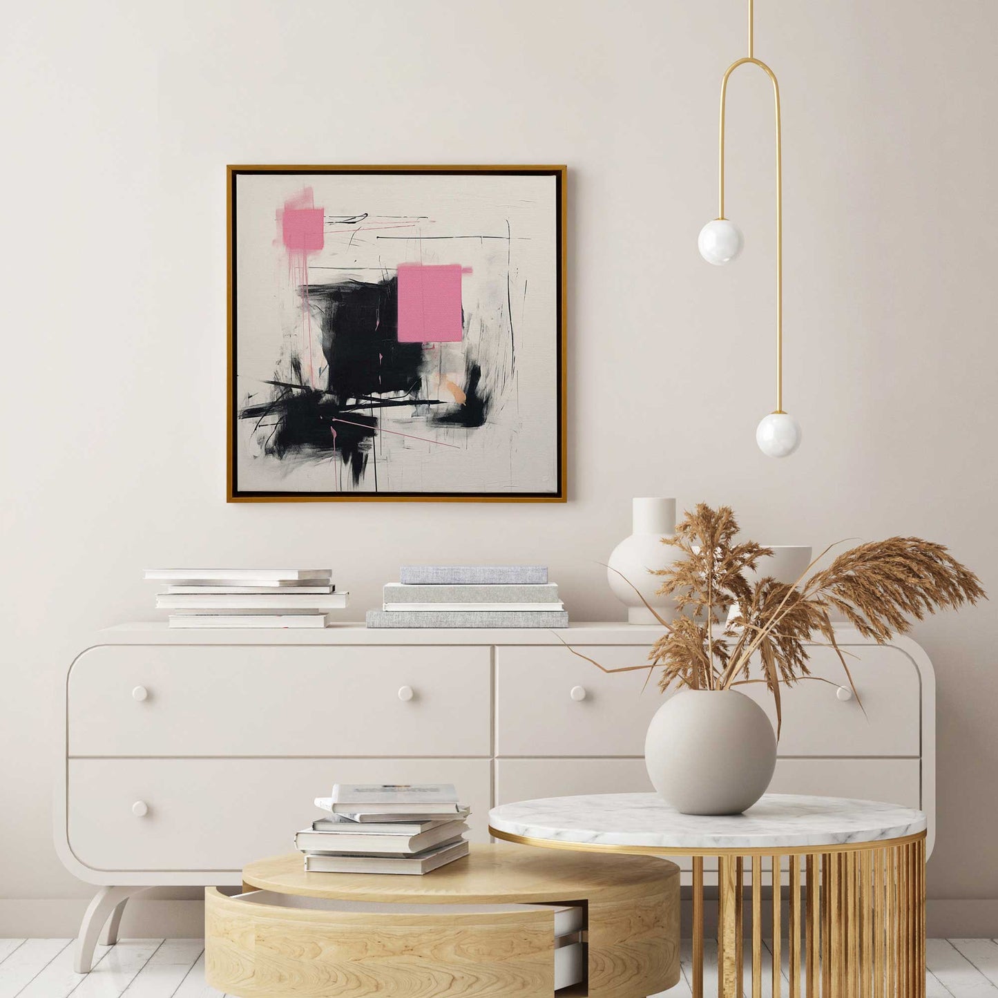 Pink and Black Energy II Canvas Print