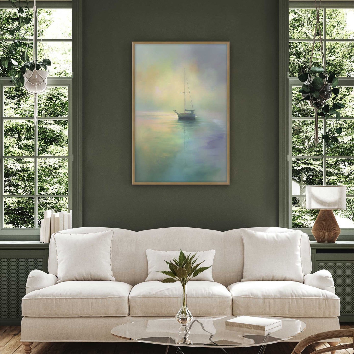 Foggy Morning Sailboat Art Print