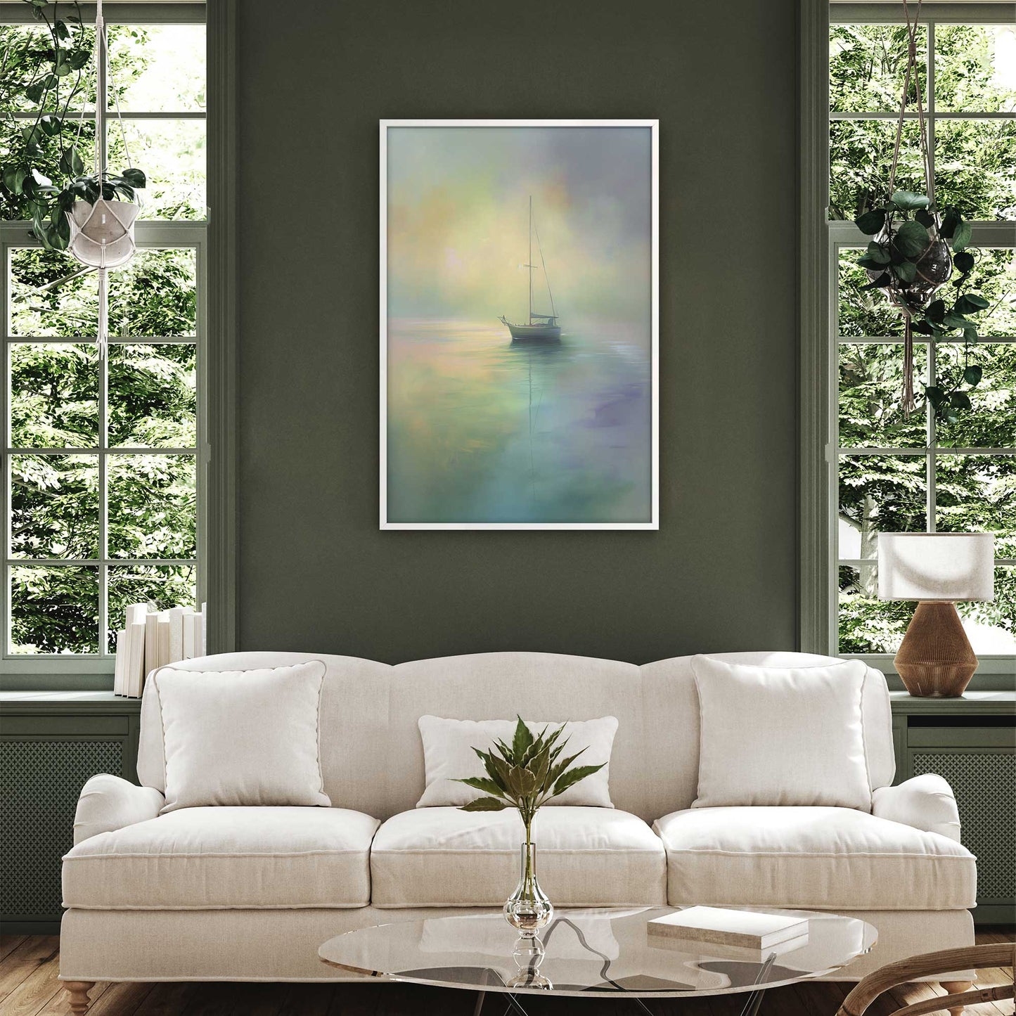 Foggy Morning Sailboat Art Print