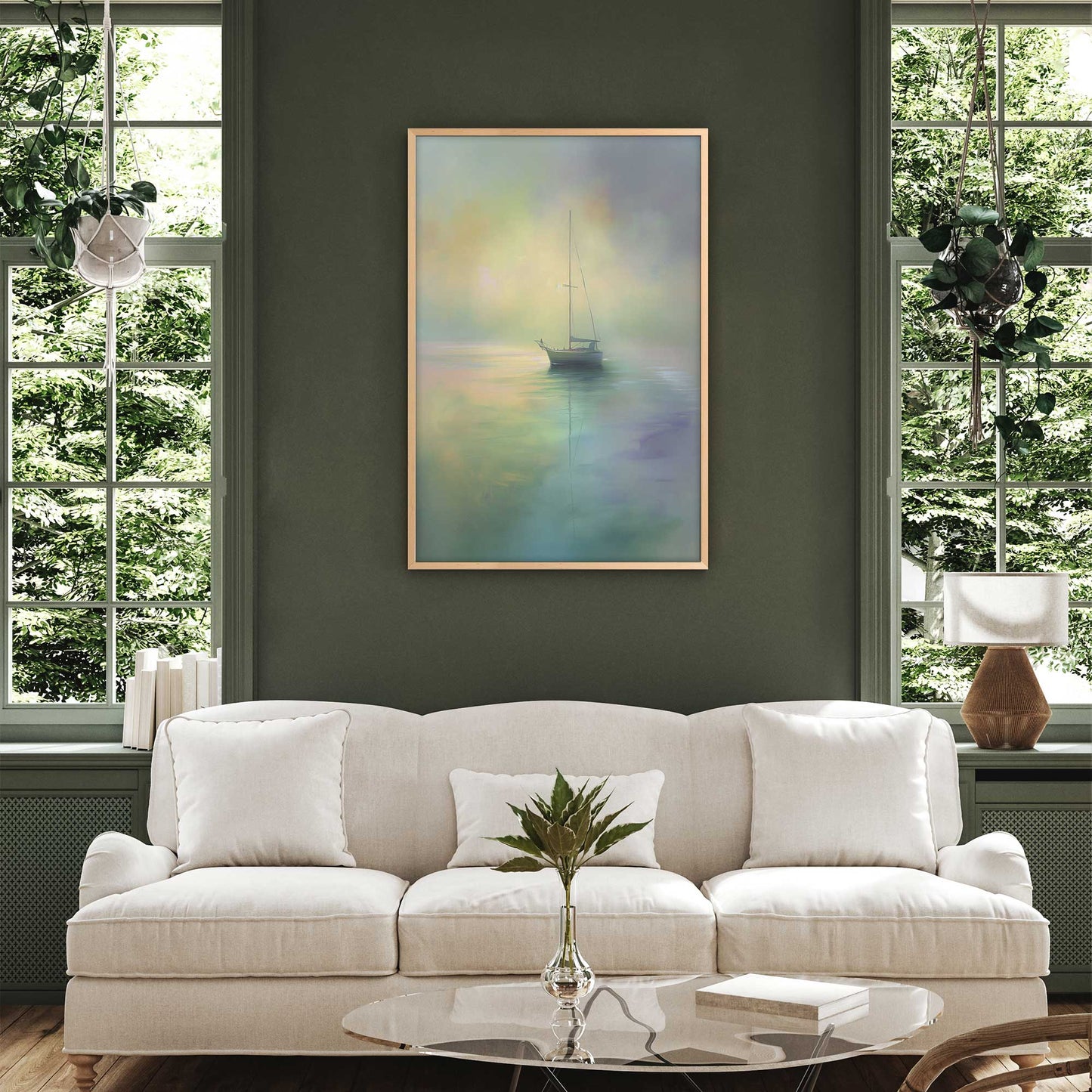 Foggy Morning Sailboat Art Print