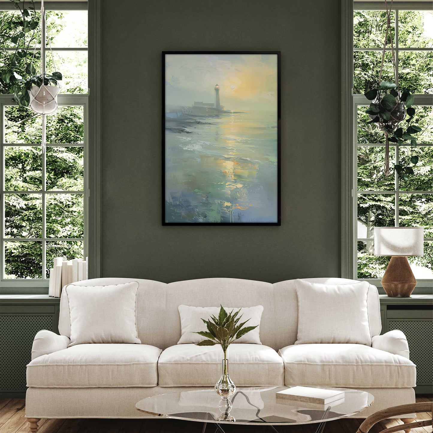 Foggy Morning Lighthouse Art Print