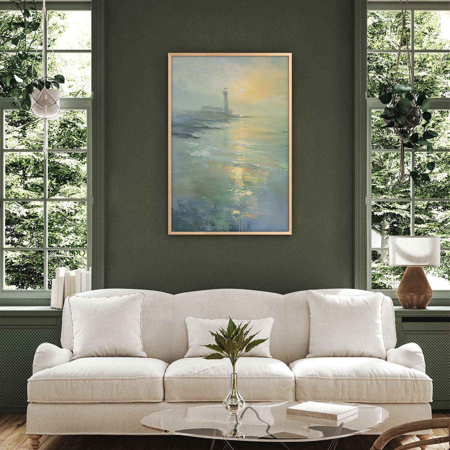 Foggy Morning Lighthouse Art Print