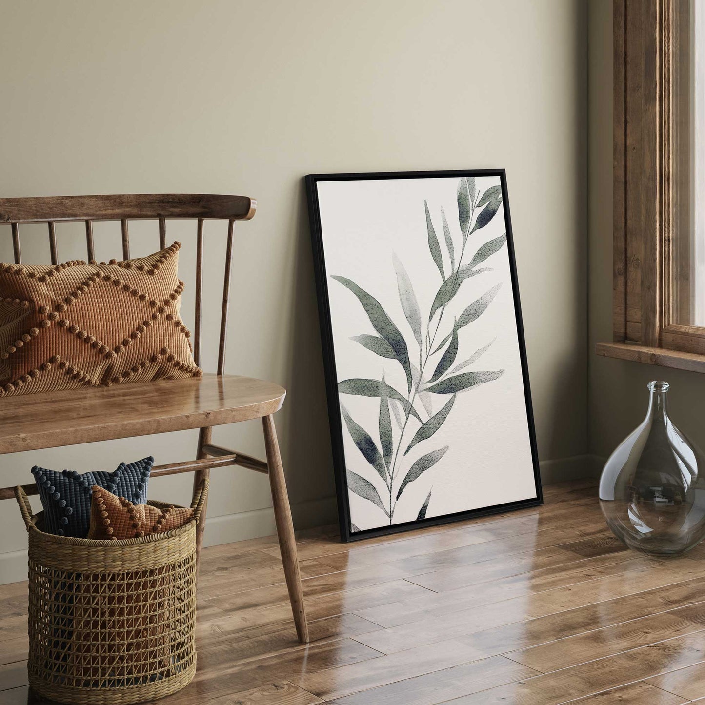 Soft Green Leaves I Canvas Print