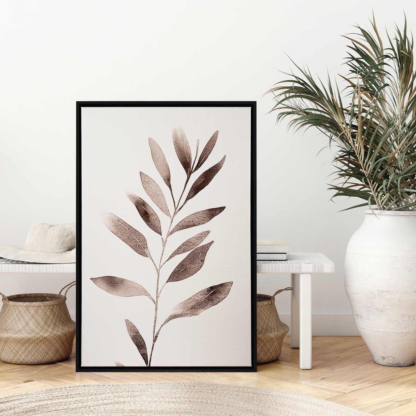 Soft Blush Leaves II Canvas Print