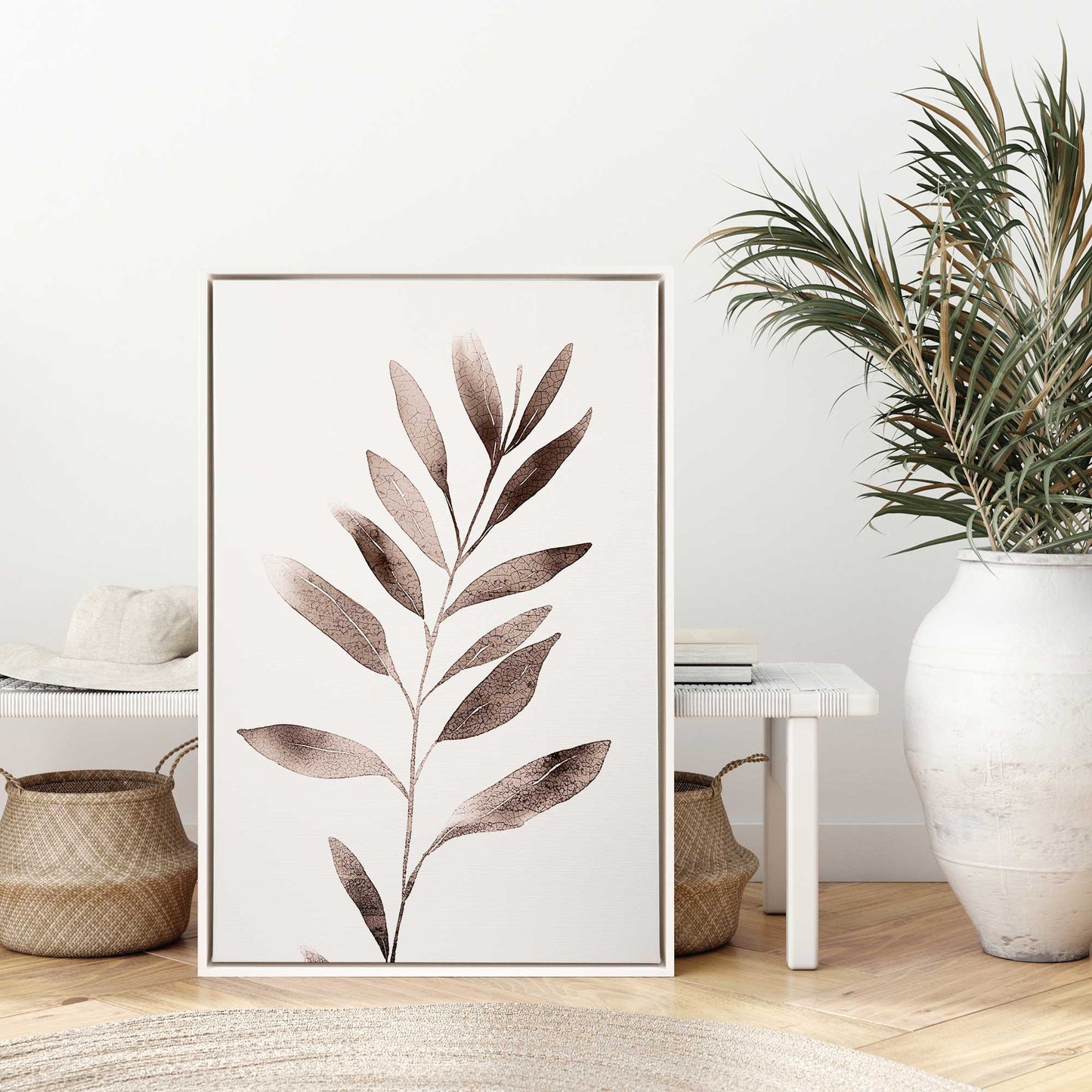 Soft Blush Leaves II Canvas Print