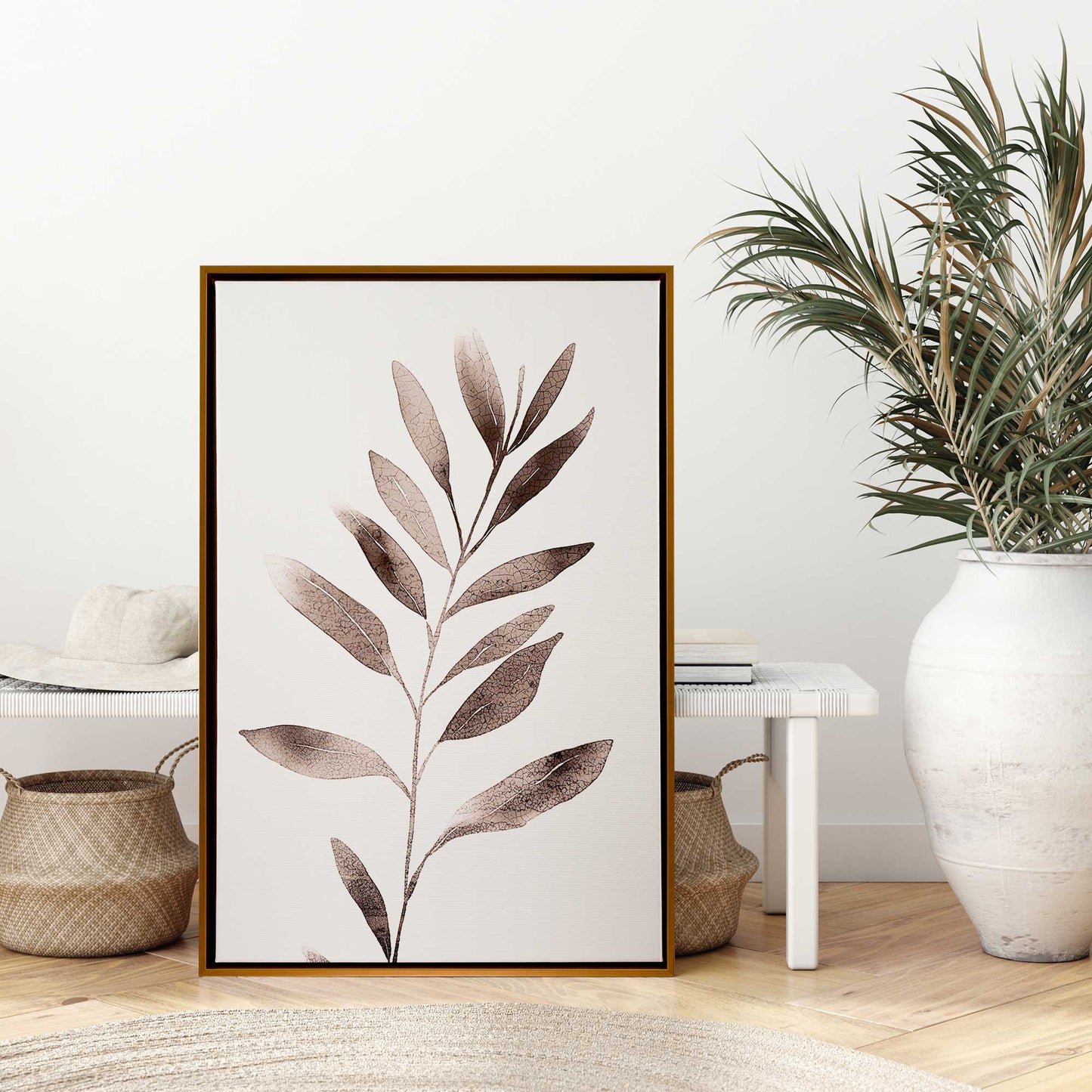 Soft Blush Leaves II Canvas Print