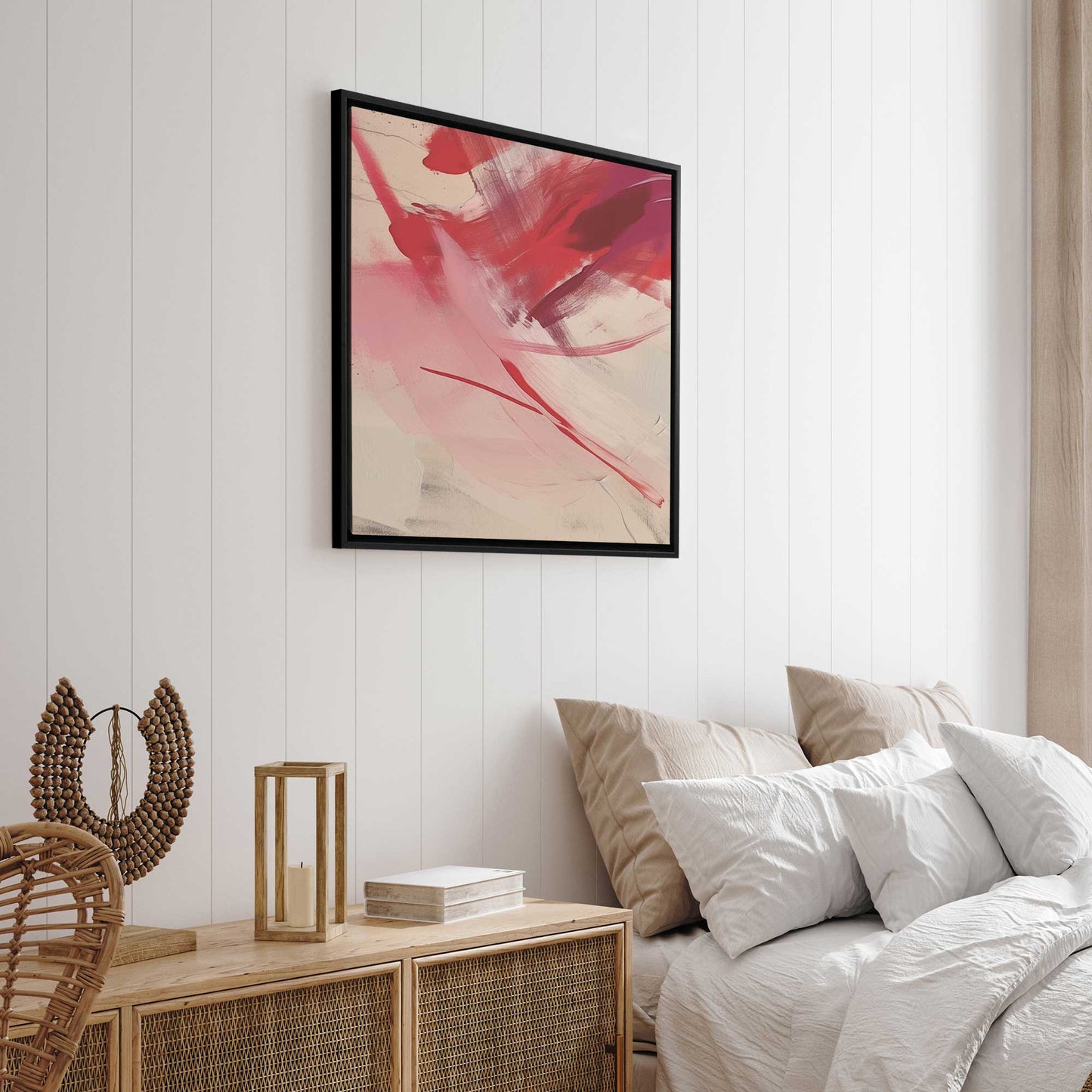 Bold Pink and Red Abstract II Canvas Print