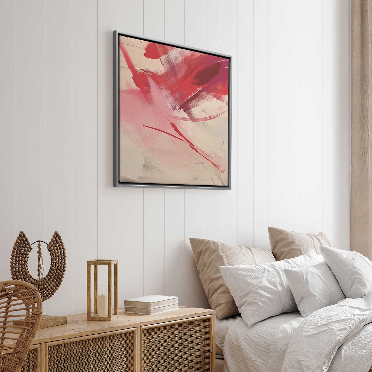 Bold Pink and Red Abstract II Canvas Print