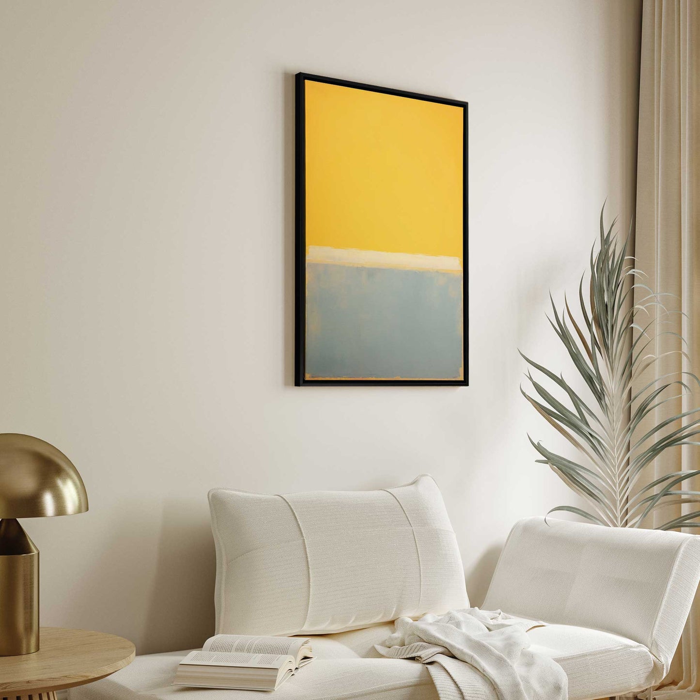 Yellow and Blue Abstract Blocks Canvas Print