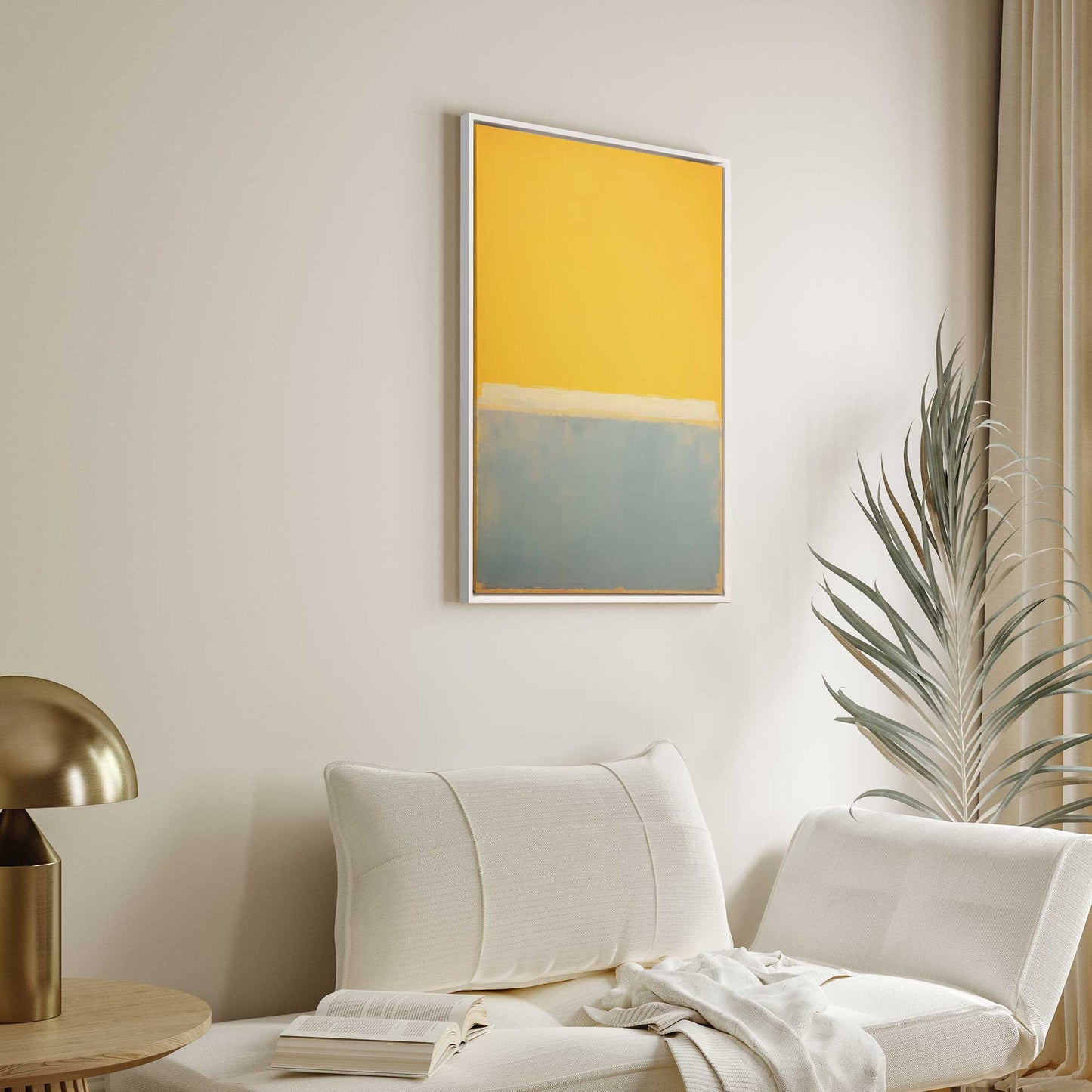 Yellow and Blue Abstract Blocks Canvas Print