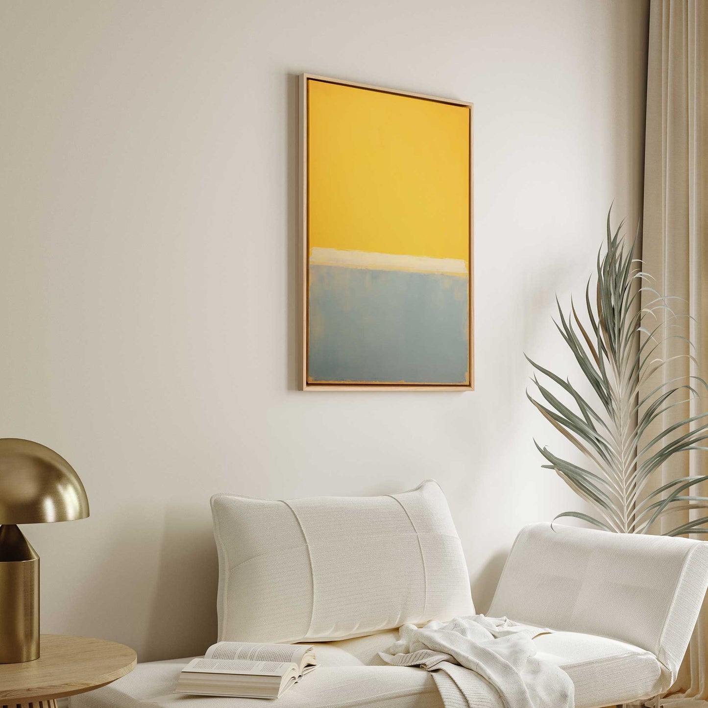 Yellow and Blue Abstract Blocks Canvas Print