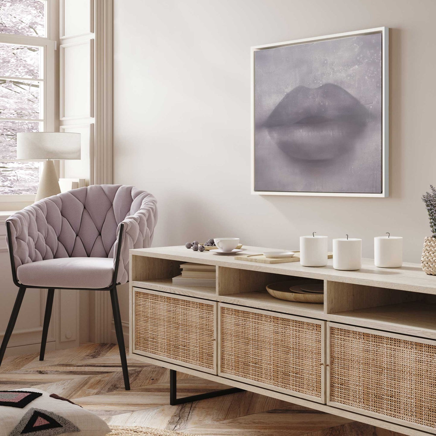Purple Kiss Lips Canvas Print