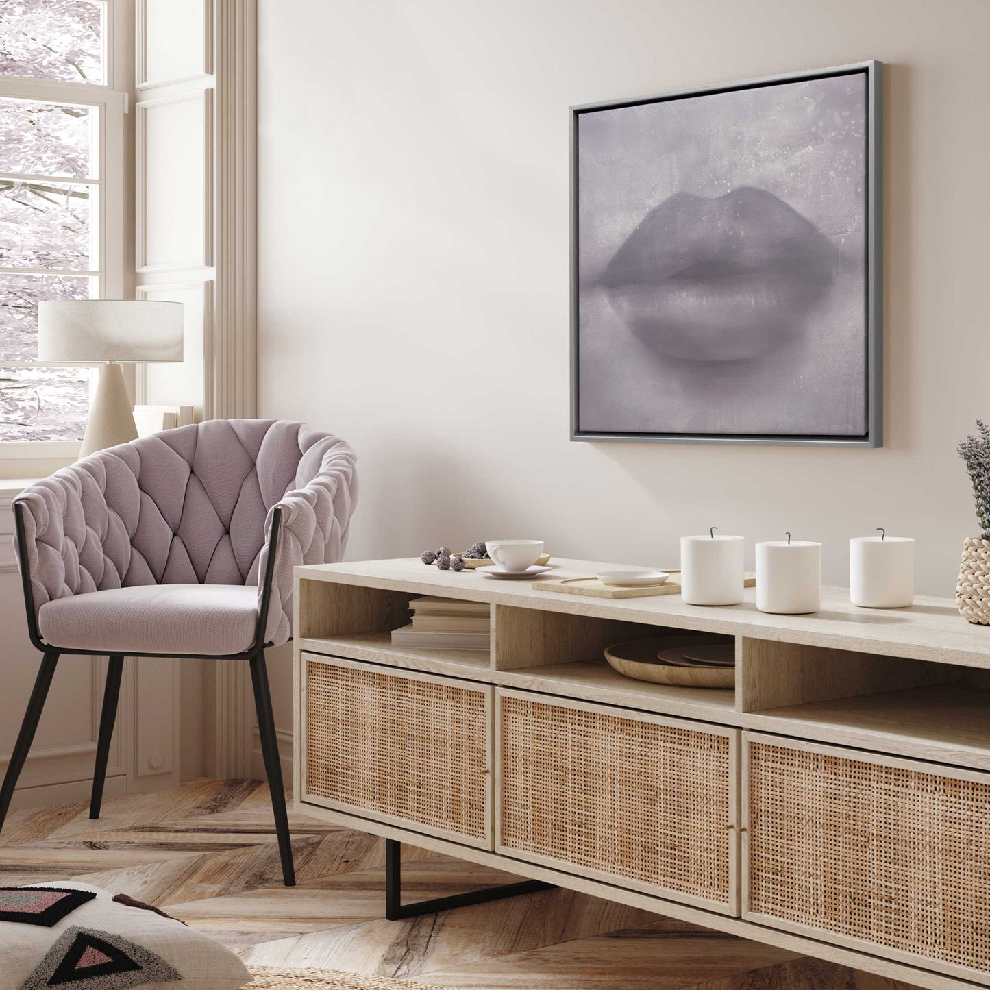Purple Kiss Lips Canvas Print