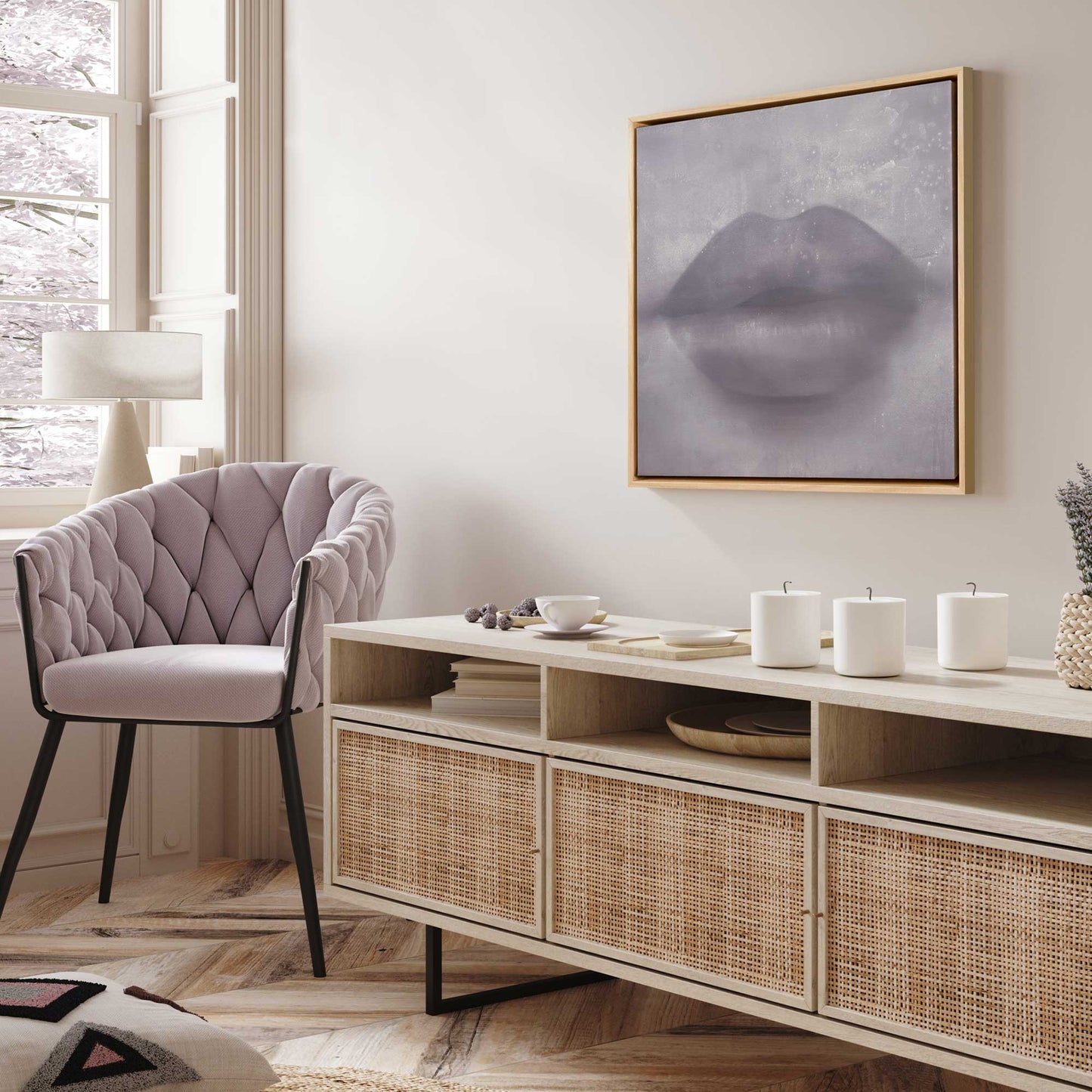 Purple Kiss Lips Canvas Print
